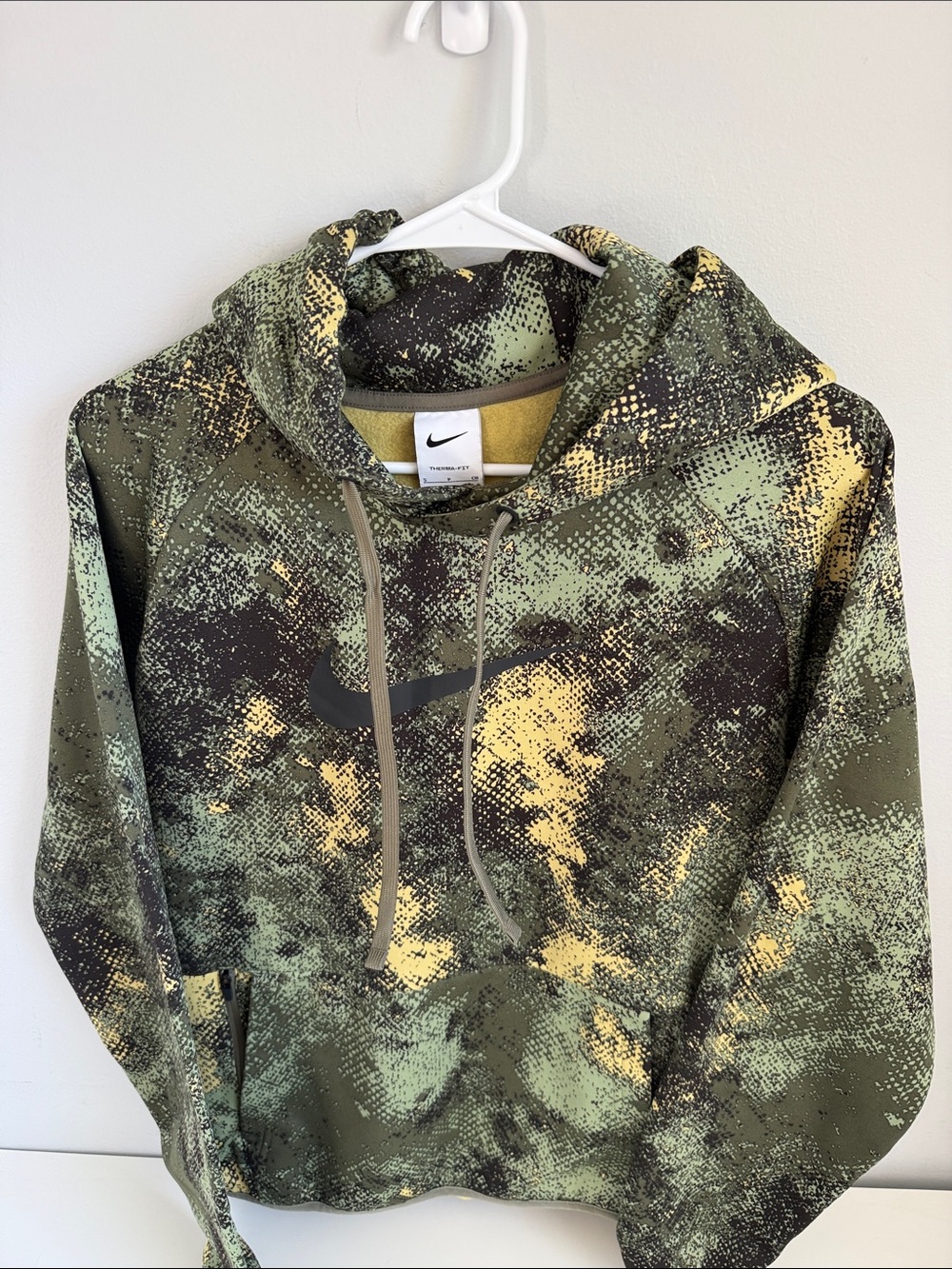 Nike Olive Green & Yellow Thermafit Camo Hoodie